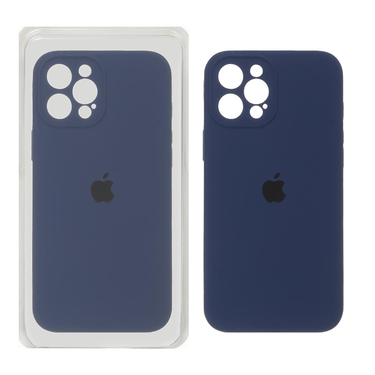 قاب سیلیکونی پاک کنی محافظ لنزدار اورجینال Apple iPhone 12 Pro Max - سرمه ای (پک اصلی)