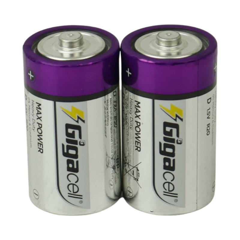 باتری دوتایی بزرگ Gigacell Max Power Heavy Duty R20 1.5V D شرینک