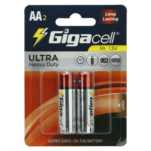 باتری دوتایی قلمی گیگاسل Ultra Heavy Duty R6