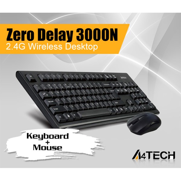 کیبورد و موس بی سیم ای فورتک 3000N