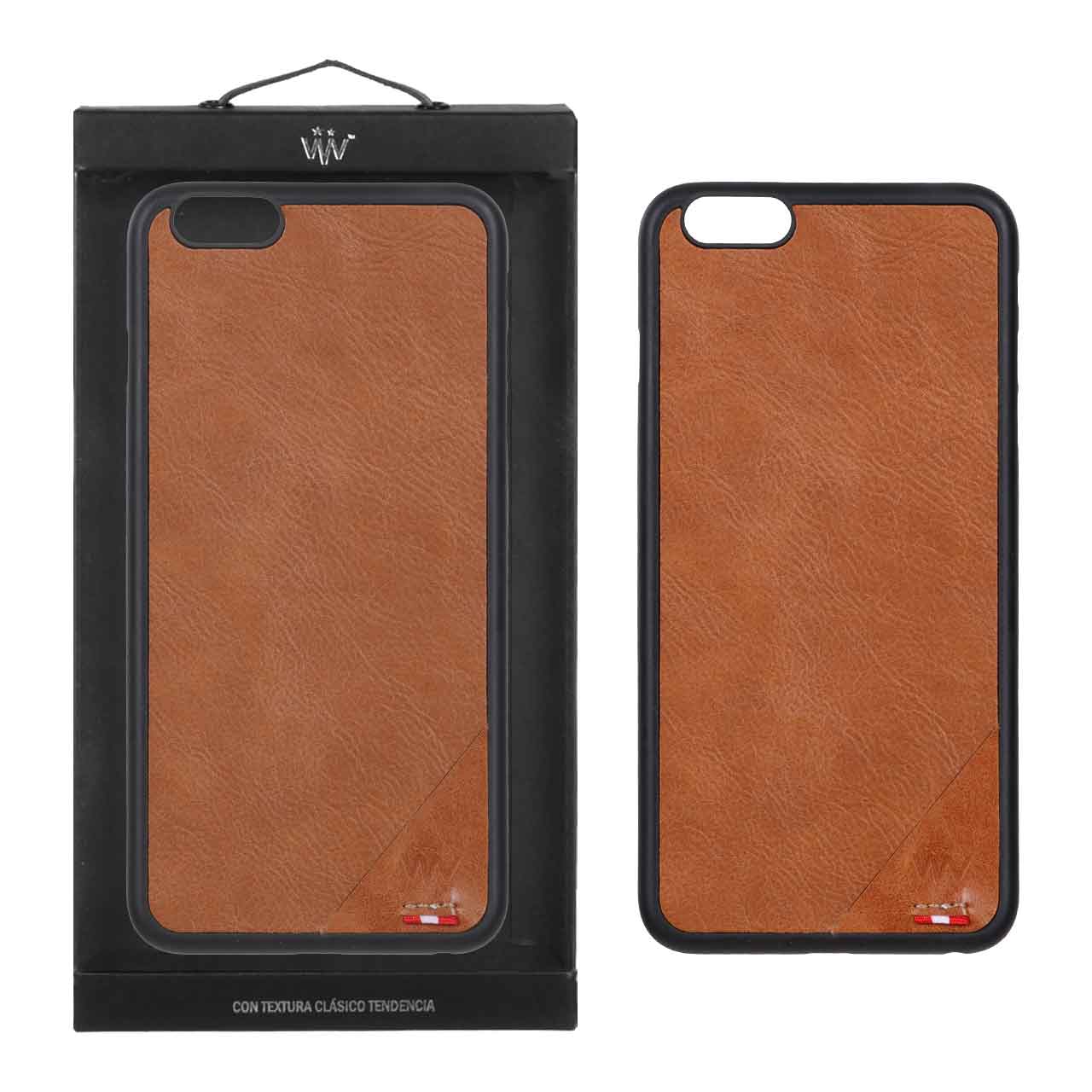 قاب VVV طرح چرم Apple iPhone 6 Plus / iPhone 6s Plus - کاراملی (پک دار)