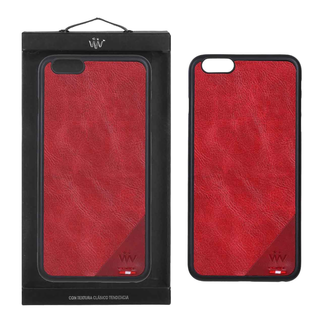 قاب VVV طرح چرم Apple iPhone 6 Plus / iPhone 6s Plus - قرمز (پک دار)