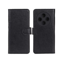 کیف موبایل چرمی مگنتی محافظ لنزدار Xiaomi Redmi 14C / Redmi A3 Pro / Redmi A4 / Poco C75 - مشکی