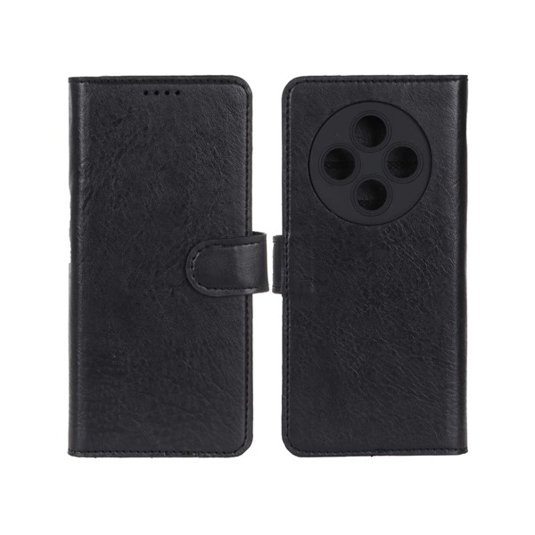 کیف موبایل چرمی مگنتی محافظ لنزدار Xiaomi Redmi 14C / Redmi A3 Pro / Redmi A4 / Poco C75 - مشکی