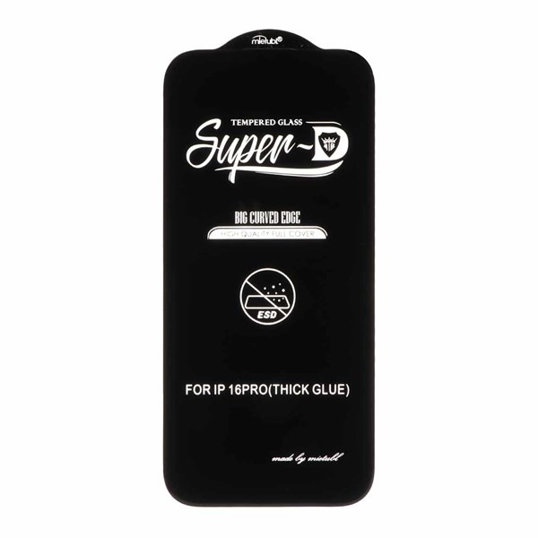 محافظ صفحه نمایش شیشه ای Full Cover Super D Mietubl مدل Apple iPhone 17 / iPhone 16 Pro - مشکی (بدون پک) - NTC