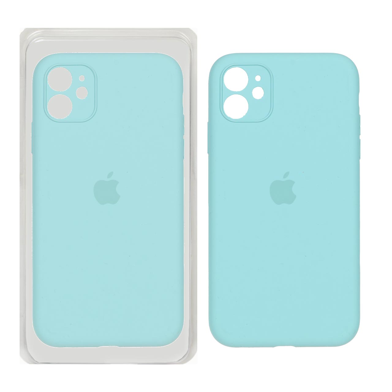 قاب سیلیکونی پاک کنی محافظ لنزدار اورجینال Apple iPhone 11 - سبز آبی (پک اصلی)