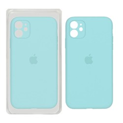 قاب سیلیکونی پاک کنی محافظ لنزدار اورجینال Apple iPhone 11 - سبز آبی (پک اصلی)