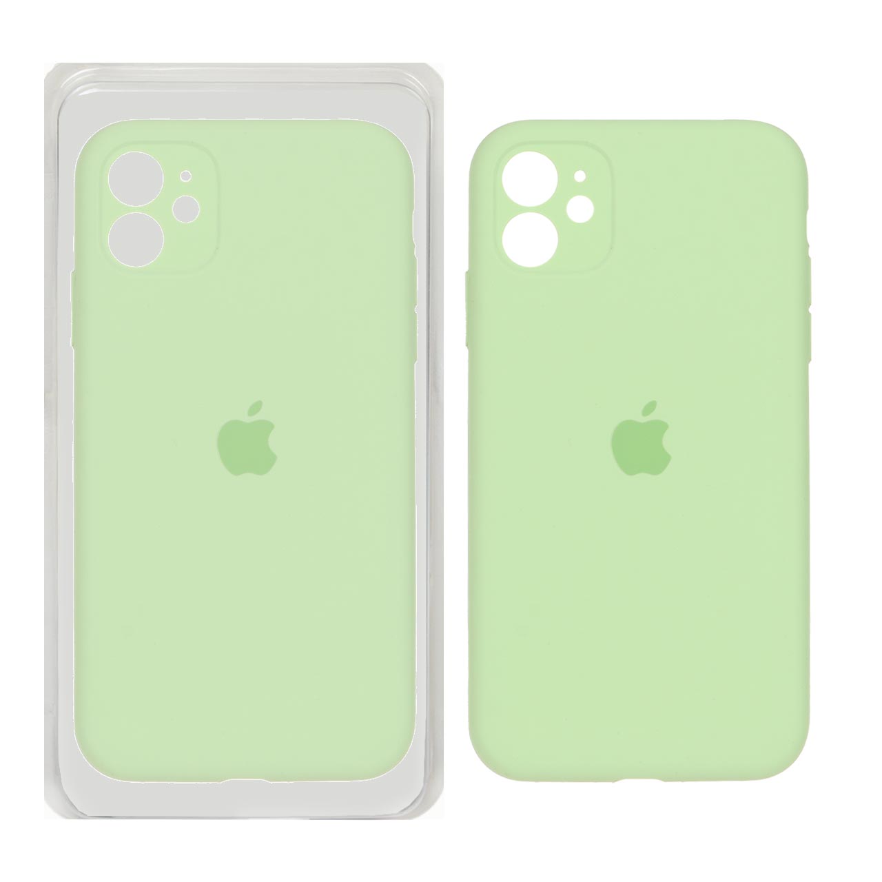 قاب سیلیکونی پاک کنی محافظ لنزدار اورجینال Apple iPhone 11 - سبز مغز پسته ای (پک اصلی)