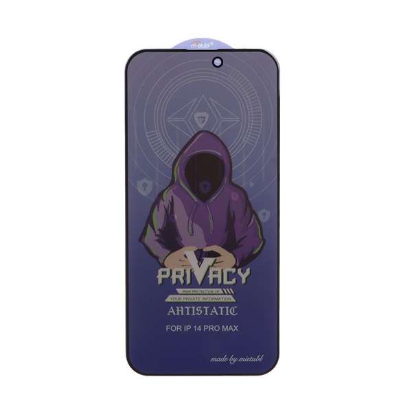 محافظ صفحه نمایش شیشه ای Full Cover Mietubl Anti Static Privacy مدل Apple iPhone 14 Pro Max