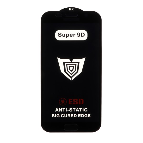 محافظ صفحه نمایش شیشه ای Full Cover ESD Anti Static - Super 9D مدل Samsung Galaxy A7 2017 / A720 (بدون پک) - مشکی