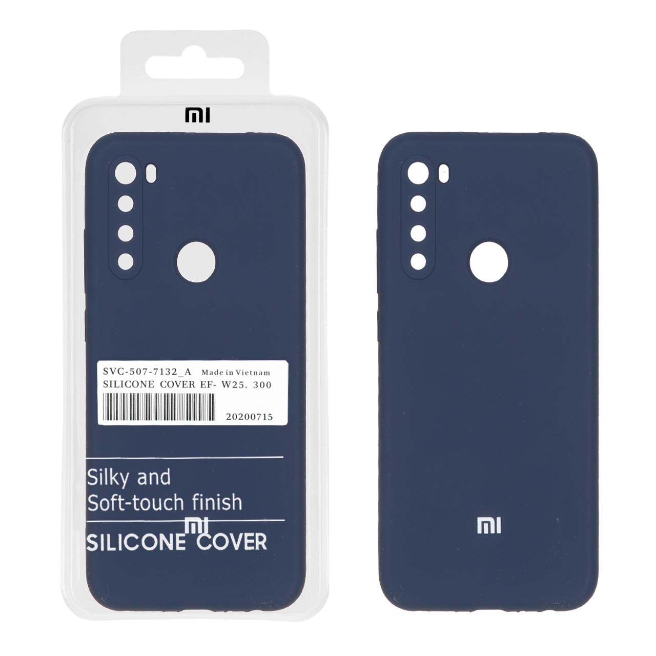 قاب سیلیکونی پاک کنی اورجینال درجه یک Xiaomi Redmi Note 8 - سرمه ای (پک دار)