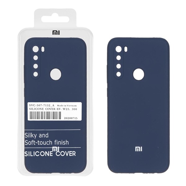 قاب سیلیکونی پاک کنی اورجینال درجه یک Xiaomi Redmi Note 8 - سرمه ای (پک دار)