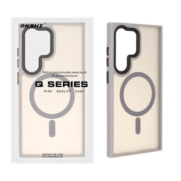 قاب اورجینال Magic Mask مات Magsafe بلک لنز Samsung Galaxy S24 Ultra - خاکستری (پک دار)