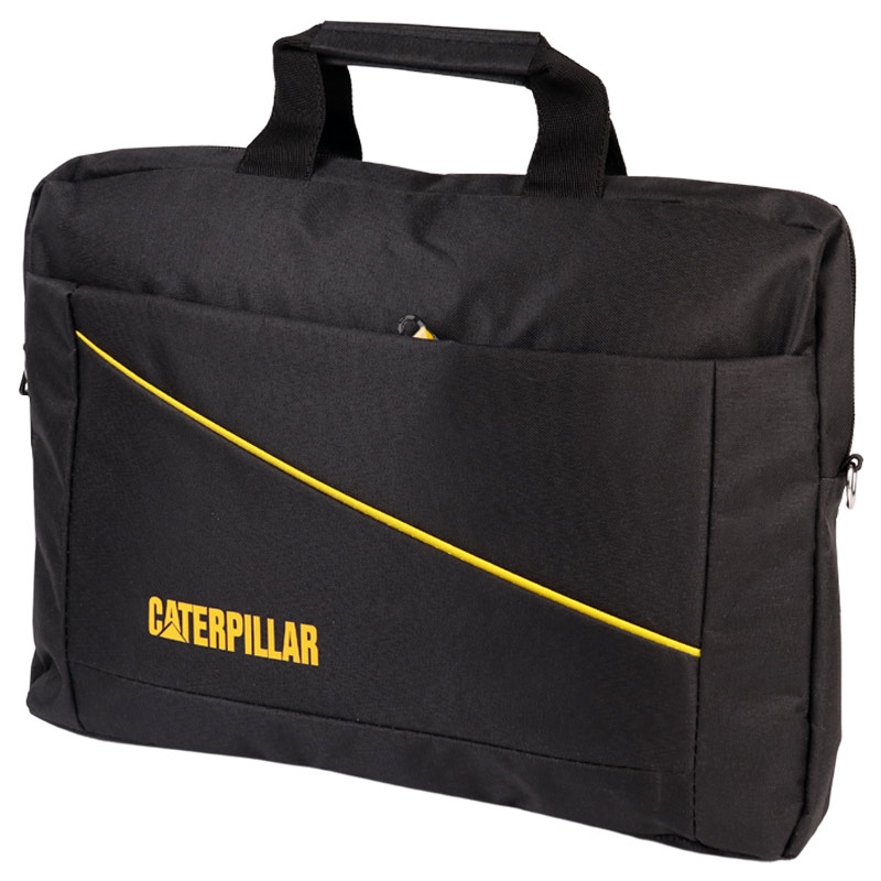 کیف لپ تاپ دوشی Caterpillar خط زرد