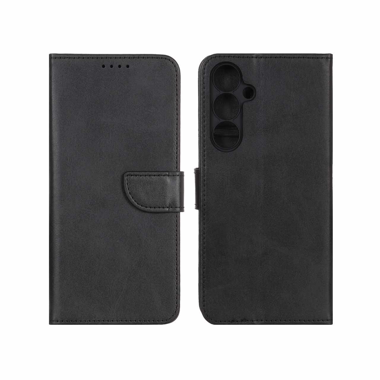 کیف چرمی موبایل مگنتی محافظ لنزدار Samsung Galaxy S24 FE - مشکی