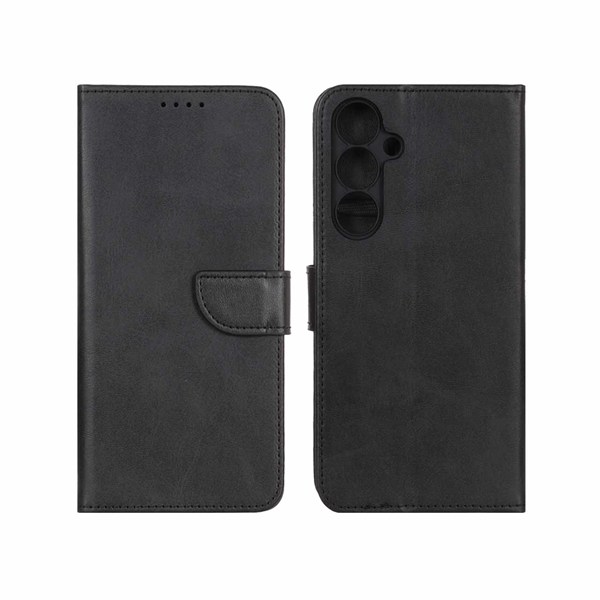 کیف چرمی موبایل مگنتی محافظ لنزدار Samsung Galaxy S24 FE - مشکی