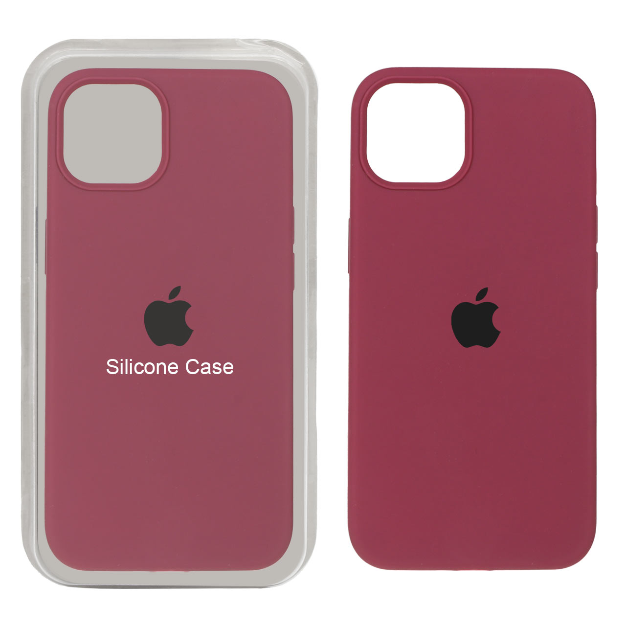 قاب سیلیکونی پاک کنی اورجینال Apple iPhone 13 / iPhone 14 - زرشکی (پک اصلی)