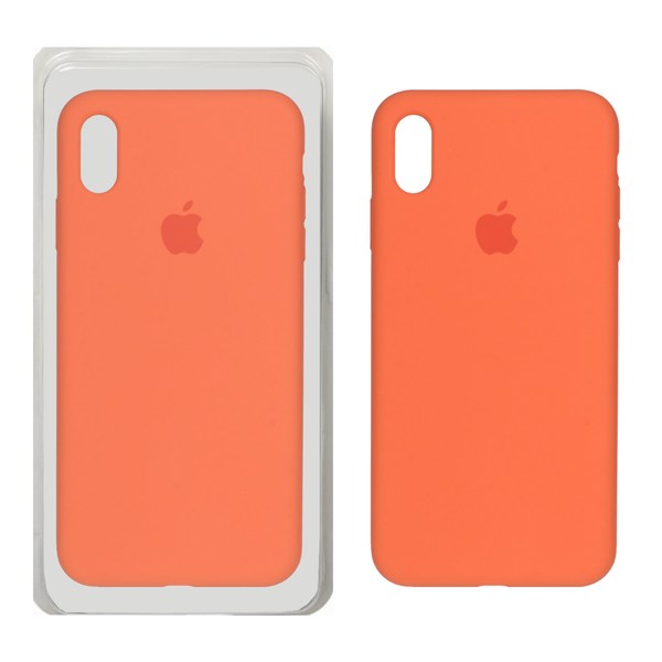 قاب سیلیکونی پاک کنی اورجینال Apple iPhone XS Max - نارنجی (پک اصلی)