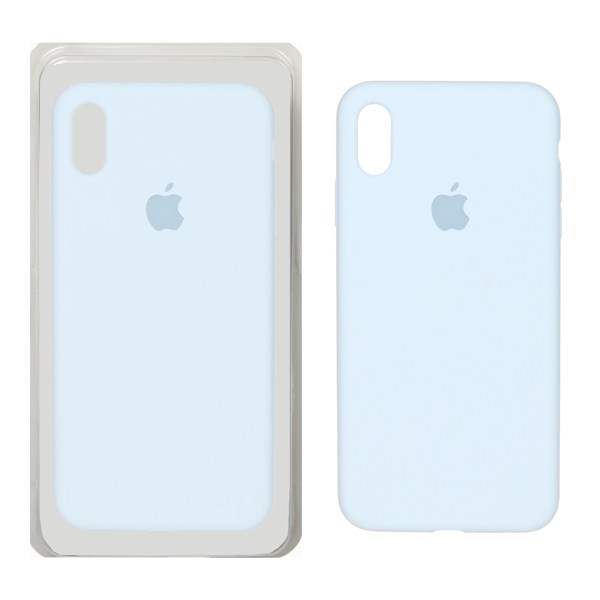 قاب سیلیکونی پاک کنی اورجینال Apple iPhone XS Max - آبی روشن (پک اصلی)