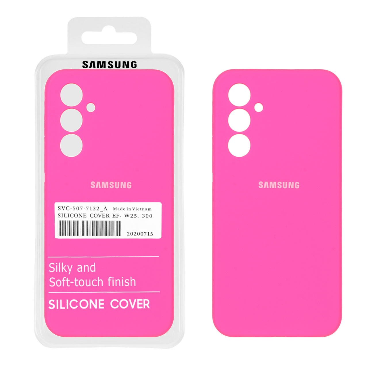 قاب سیلیکونی پاک کنی اورجینال درجه یک Samsung Galaxy A54 - صورتی فانتزی (پک دار)