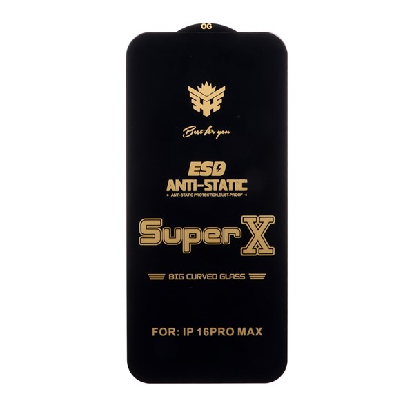 محافظ صفحه نمایش آنتی استاتیک Full Cover Super X مدل Apple iPhone 16 Pro Max