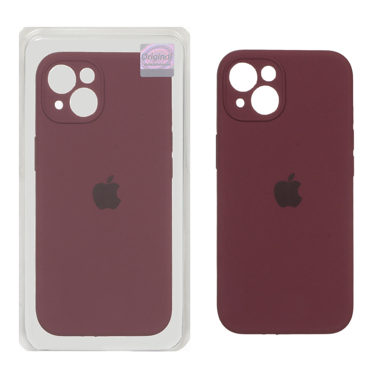 قاب سیلیکونی پاک کنی اورجینال Master Quality مدل Apple iPhone 13 / iPhone 14 - زرشکی (پک دار)
