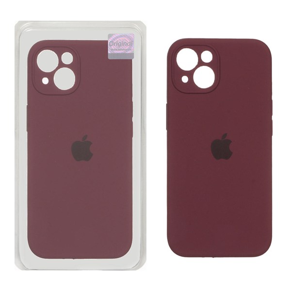 قاب سیلیکونی پاک کنی اورجینال Master Quality مدل Apple iPhone 13 / iPhone 14 - زرشکی (پک دار)