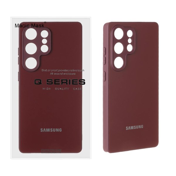 قاب اورجینال PVD ضدخش Magic Mask مدل Samsung Galaxy S25 Ultra - زرشکی (پک دار)