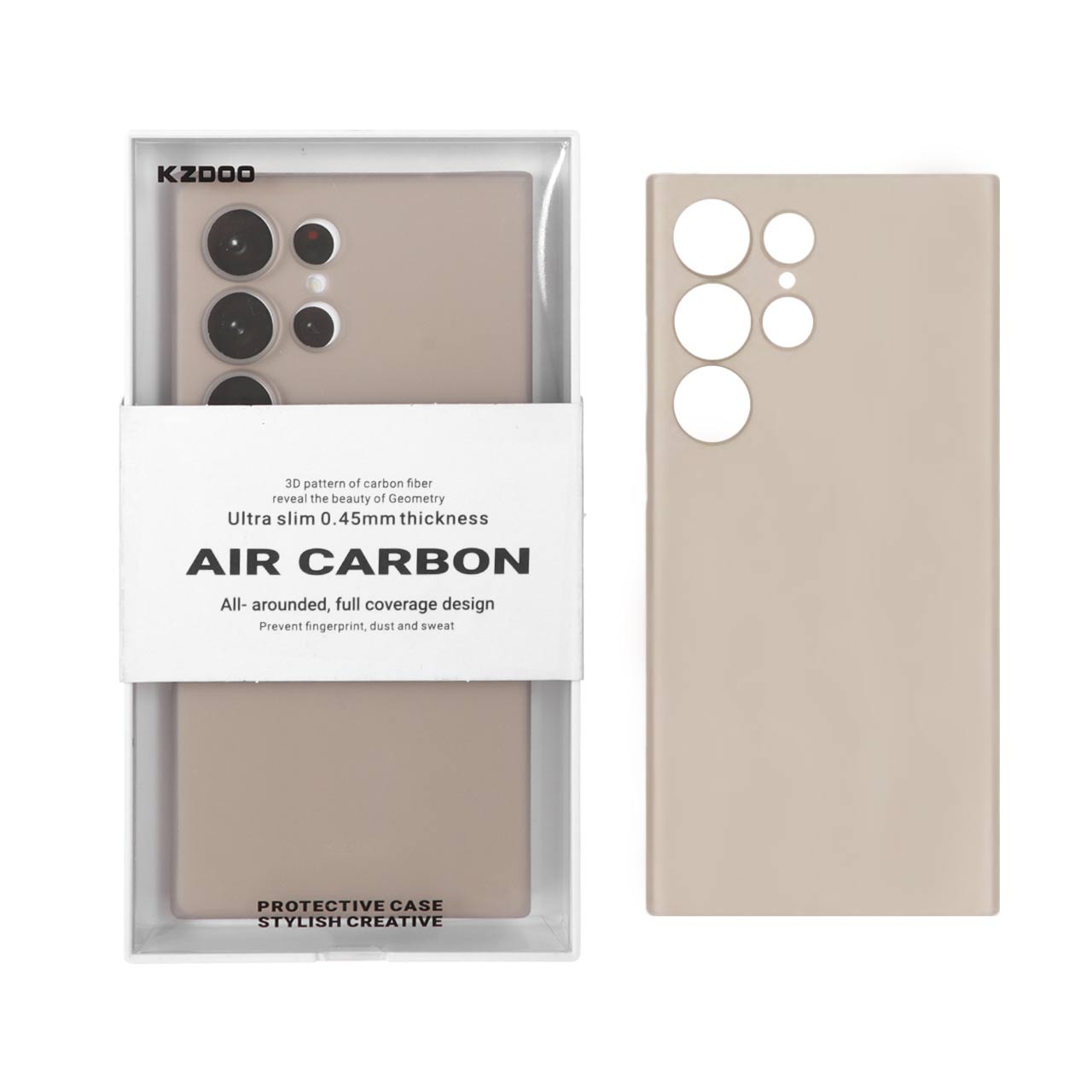 قاب محافظ لنزدار Original KDoo Air Carbon مدل Samsung Galaxy S24 Ultra - تیتانیوم خاکستری (پک دار)