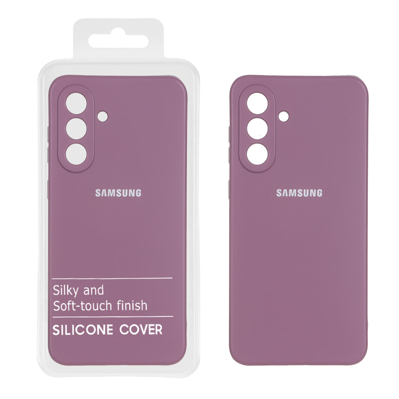 قاب نیو سیلیکون محافظ لنزدار RFF مدل Samsung Galaxy A56 / A36 - بادمجانی تیره (پک دار)