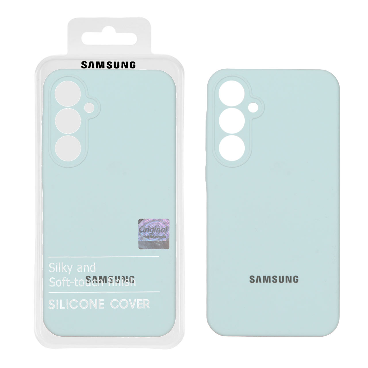 قاب سیلیکونی پاک کنی اورجینال Master Quality مدل Samsung Galaxy A55 - آبی کبریتی (پک دار)