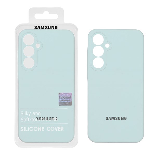 قاب سیلیکونی پاک کنی اورجینال Master Quality مدل Samsung Galaxy A55 - آبی کبریتی (پک دار)