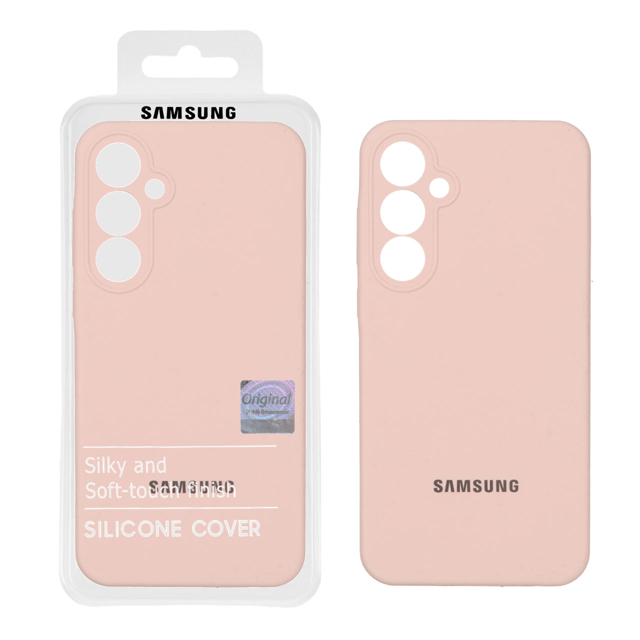 قاب سیلیکونی پاک کنی اورجینال Master Quality مدل Samsung Galaxy A55 - کرم نارنجی (پک دار)
