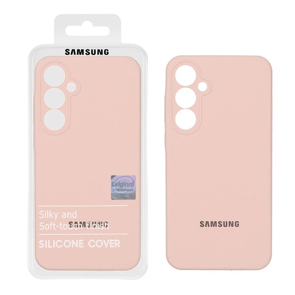 قاب سیلیکونی پاک کنی اورجینال Master Quality مدل Samsung Galaxy A55 - کرم نارنجی (پک دار)