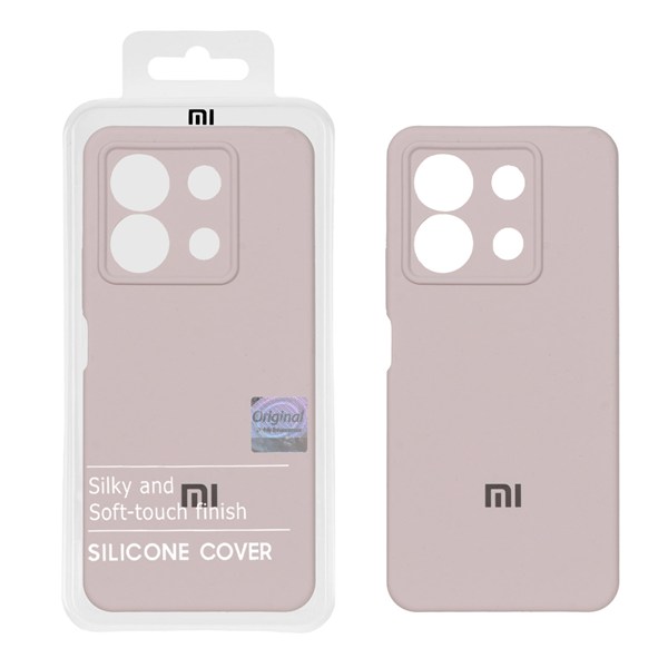 قاب سیلیکونی پاک کنی اورجینال Master Quality مدل Xiaomi Redmi Note 13 Pro 5G / Poco X6 5G - خاکی (پک دار)