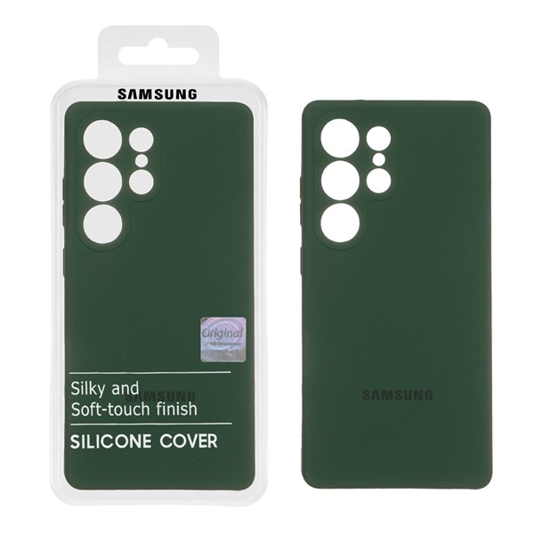 قاب سیلیکونی پاک کنی اورجینال Master Quality مدل Samsung Galaxy S25 Ultra - سبز تیره (پک دار)