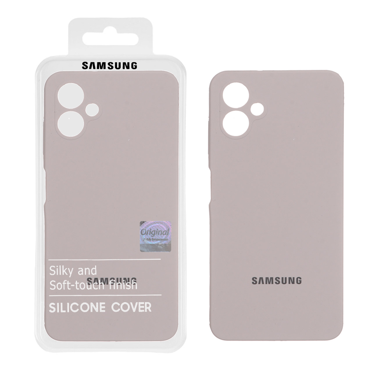 قاب سیلیکونی پاک کنی اورجینال Master Quality مدل Samsung Galaxy A06 - خاکی (پک دار)