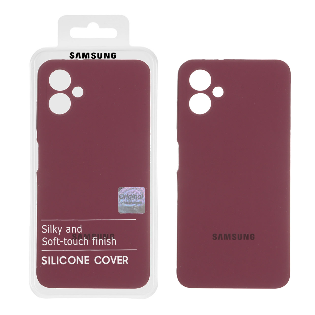 قاب سیلیکونی پاک کنی اورجینال Master Quality مدل Samsung Galaxy A06 - زرشکی (پک دار)
