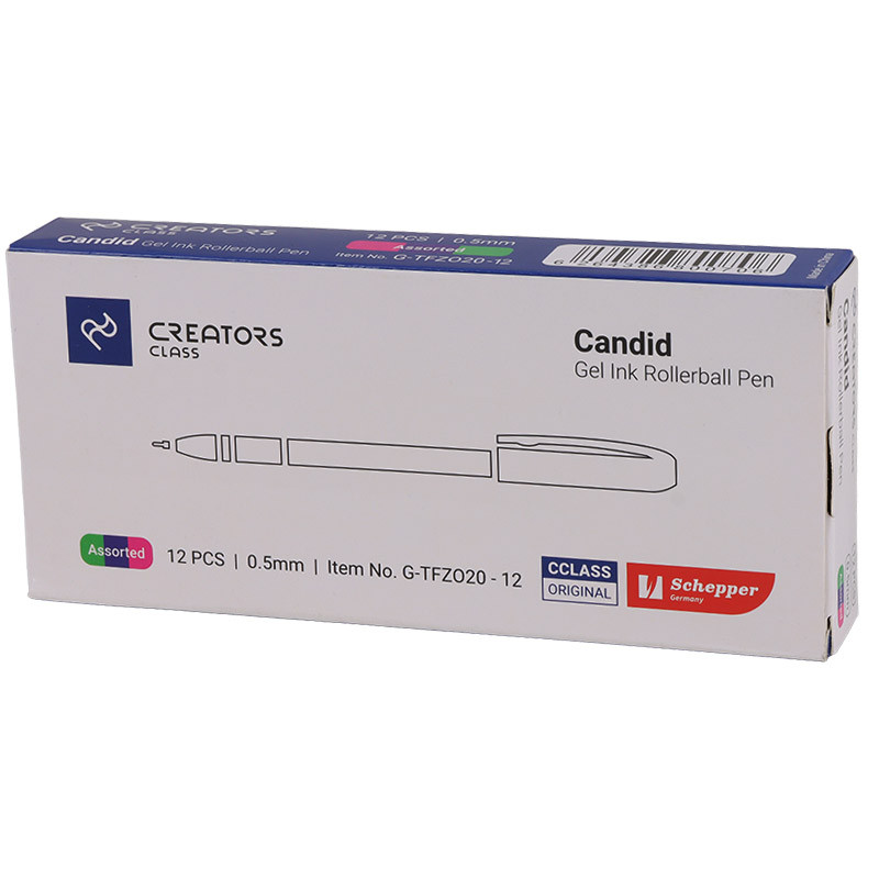 روان نویس سی کلاس رنگی 0.5 میلی متر Candid G-TFZO20 بسته 12 عددی