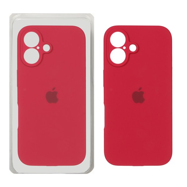 قاب سیلیکونی پاک کنی محافظ لنزدار اورجینال Apple iPhone 16 - آلبالویی (پک اصلی)