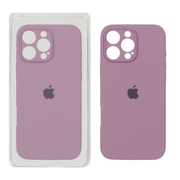 قاب سیلیکونی پاک کنی محافظ لنزدار اورجینال Apple iPhone 16 Pro Max - بنفش کدر (پک اصلی)