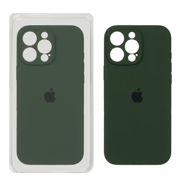 قاب سیلیکونی پاک کنی محافظ لنزدار اورجینال Apple iPhone 16 Pro Max - سبز تیره کد 1 (پک اصلی)