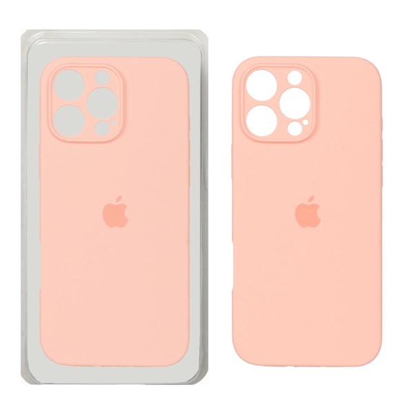 قاب سیلیکونی پاک کنی محافظ لنزدار اورجینال Apple iPhone 16 Pro Max - گلبهی (پک اصلی)