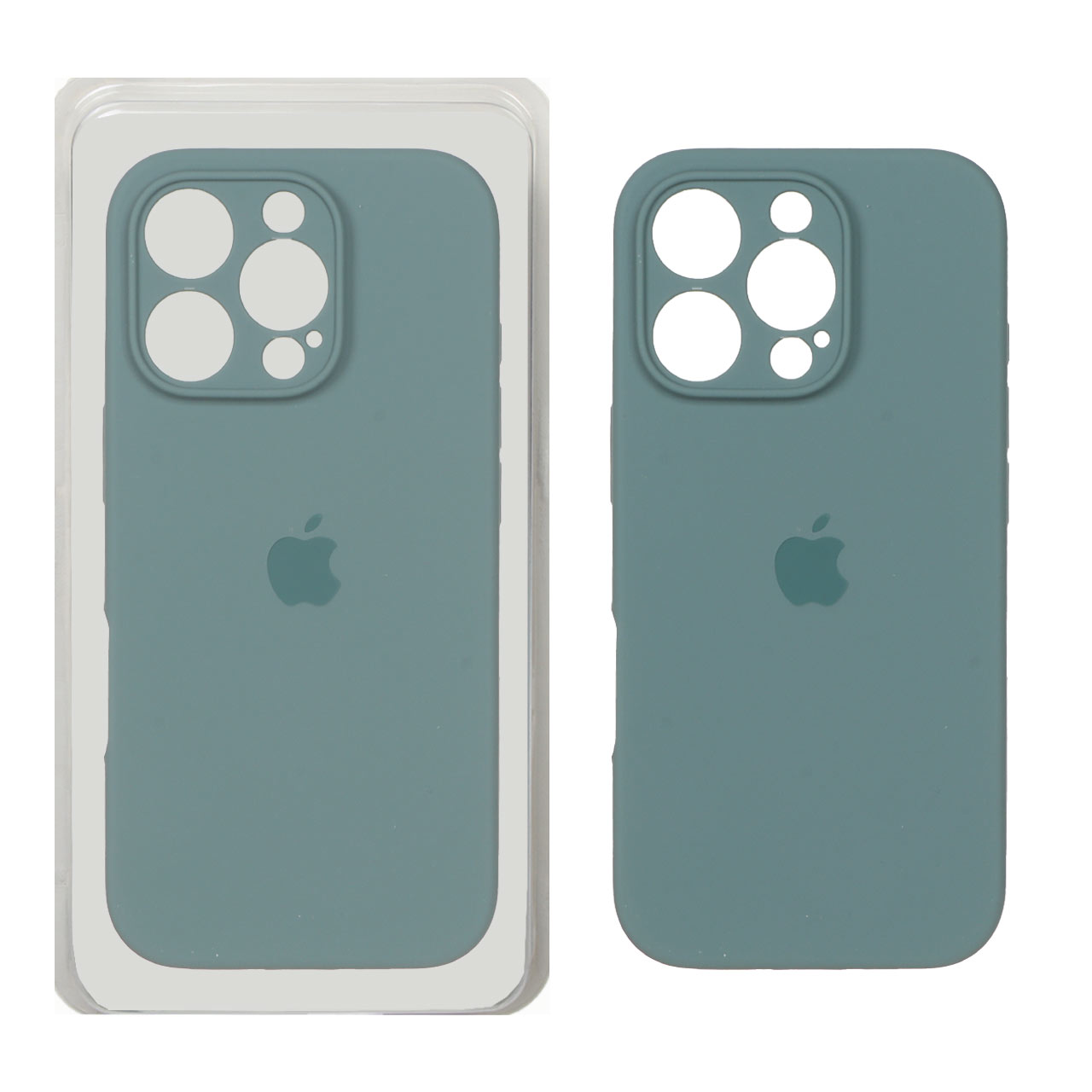 قاب سیلیکونی پاک کنی محافظ لنزدار اورجینال Apple iPhone 16 Pro - سبز دریایی (پک اصلی)