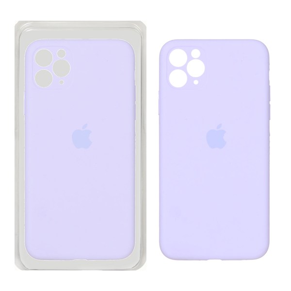 قاب سیلیکونی پاک کنی محافظ لنزدار اورجینال Apple iPhone 11 Pro Max - یاسی روشن (پک اصلی)
