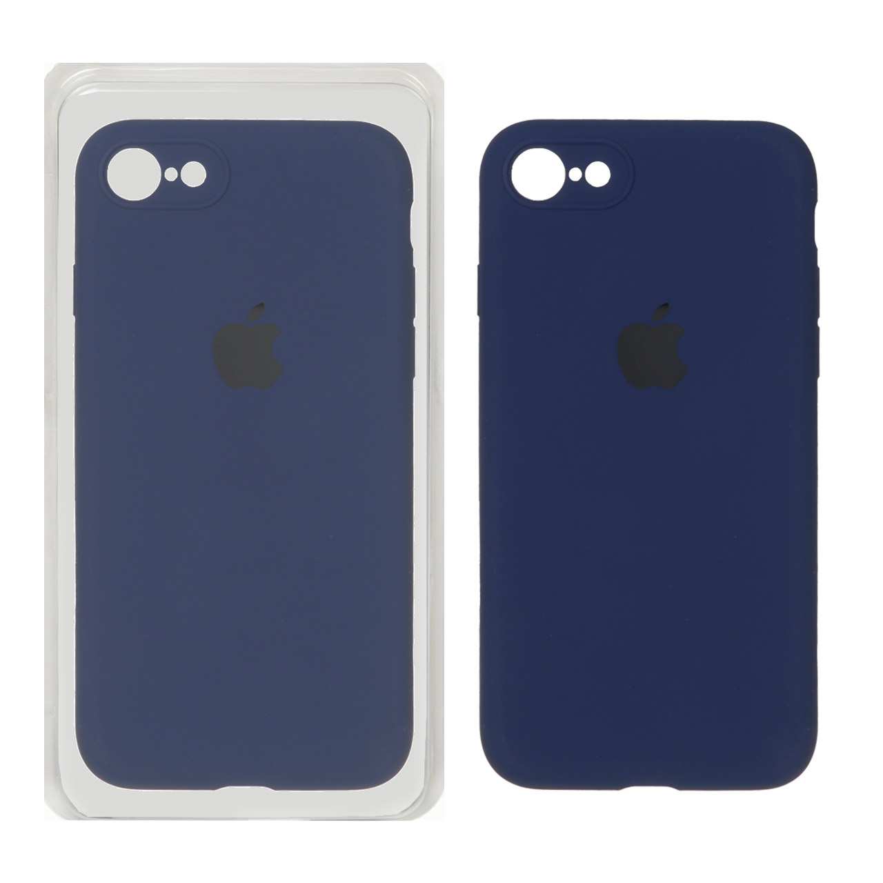 قاب سیلیکونی پاک کنی محافظ لنزدار اورجینال Apple iPhone SE (2020) / iPhone 7 / iPhone 8 - آبی نفتی (پک اصلی)