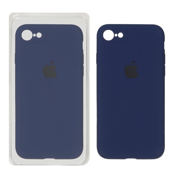 قاب سیلیکونی پاک کنی محافظ لنزدار اورجینال Apple iPhone SE (2020) / iPhone 7 / iPhone 8 - آبی نفتی (پک اصلی)