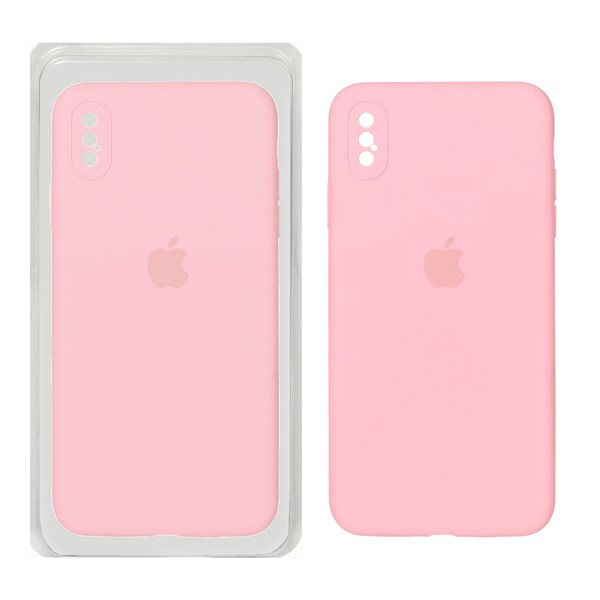 قاب سیلیکونی پاک کنی محافظ لنزدار اورجینال Apple iPhone X Max / iPhone XS Max - صورتی (پک اصلی)