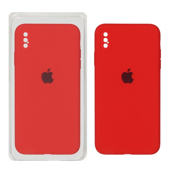 قاب سیلیکونی پاک کنی محافظ لنزدار اورجینال Apple iPhone X Max / iPhone XS Max - قرمز (پک اصلی)
