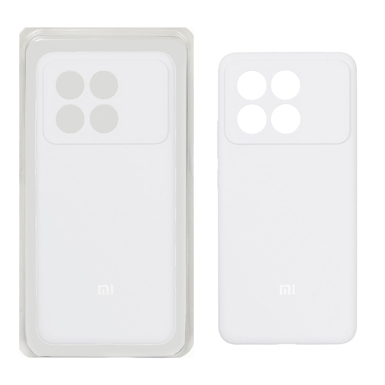 قاب سیلیکونی پاک کنی محافظ لنزدار اورجینال Xiaomi Poco X6 Pro 5G / Redmi K70E - سفید (پک اصلی)
